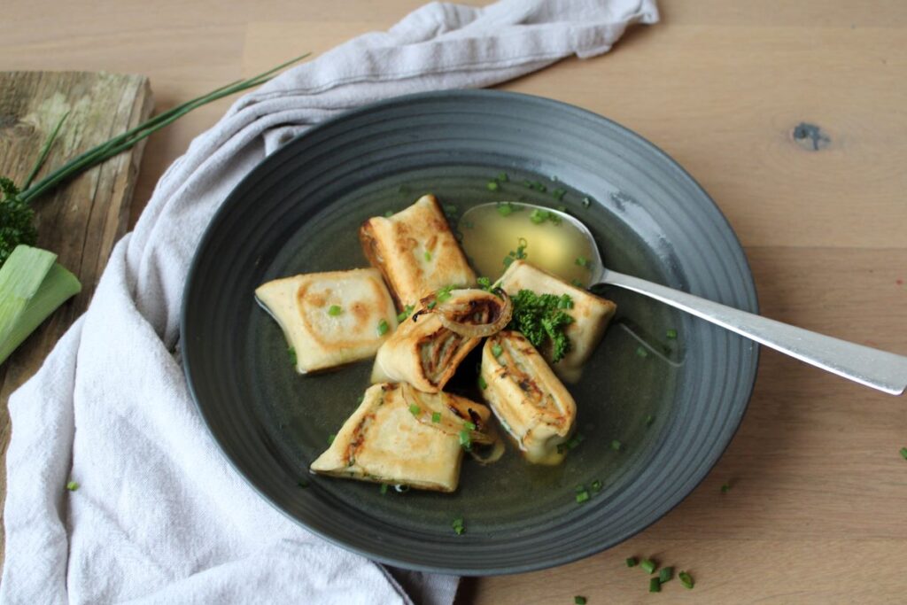 Gerollte glutenfreie Maultaschen