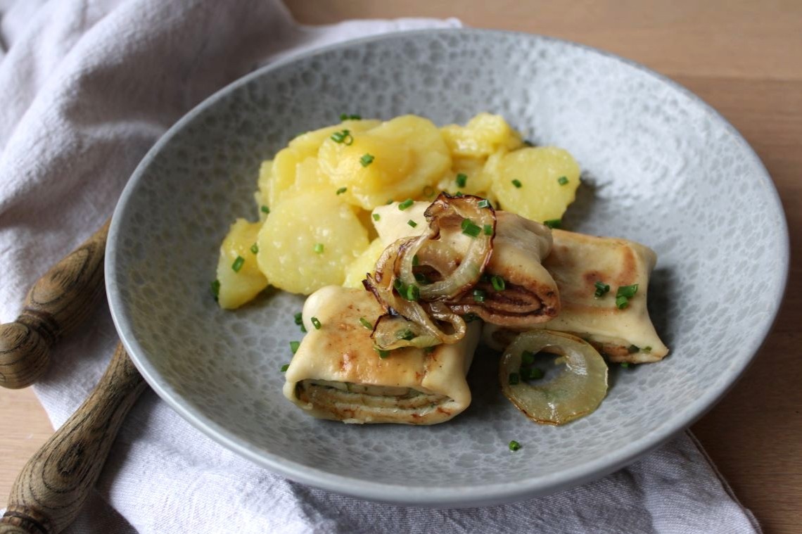 Gerollte glutenfreie Maultaschen