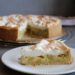 Rhabarberkuchen mit Vanillepudding und Baiser glutenfrei