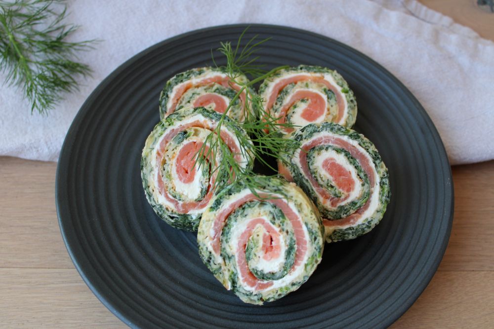 Spinat- Lachsröllchen mit Frischkäse glutenfrei