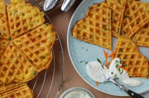 Herzhafte Waffeln mit Karotten und Käse glutenfrei